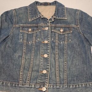 J Crew Jean Jacket Womens PS Trucker Medium Wash Western Chore Pockets Barn Y2K